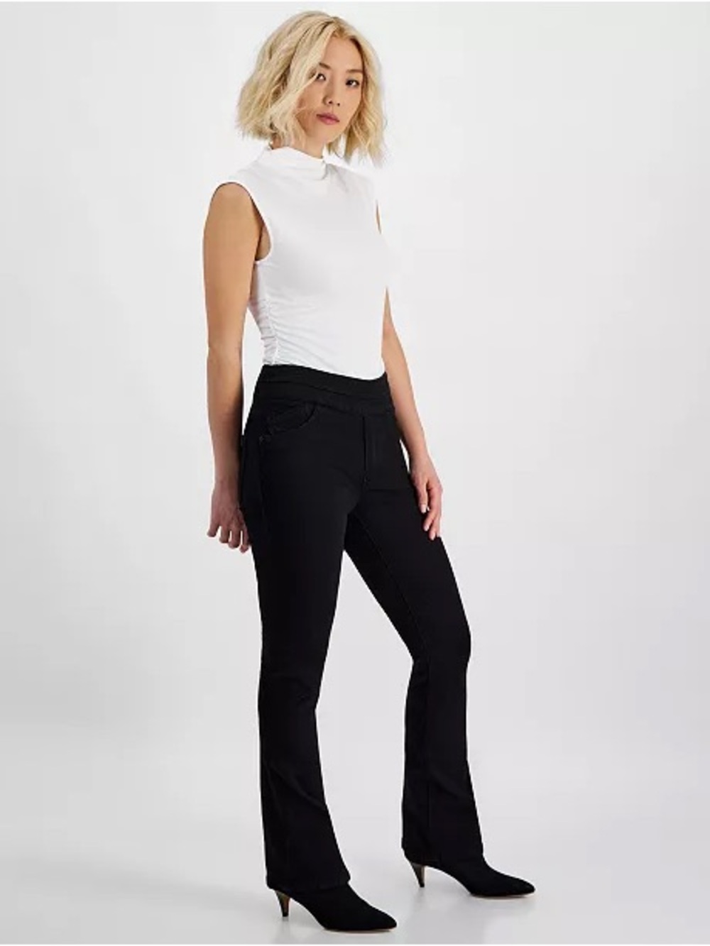 “Ab” solution Pull-On High-Rise Itty Bitty Bootcut Jeans